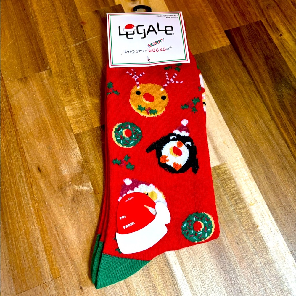 Le Gale Men’s Christmas/Holiday Socks - Single Pair (Fits US Sizes 8-12)